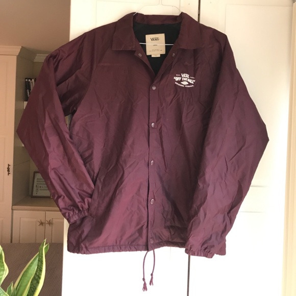 burgundy vans windbreaker